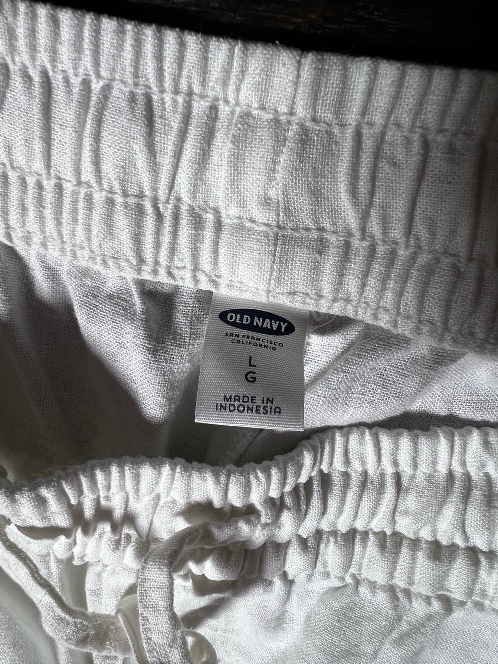 Old Navy Bright White High-Waisted Linen Blend Super Wide Leg Pants Large - Picture 8 of 9